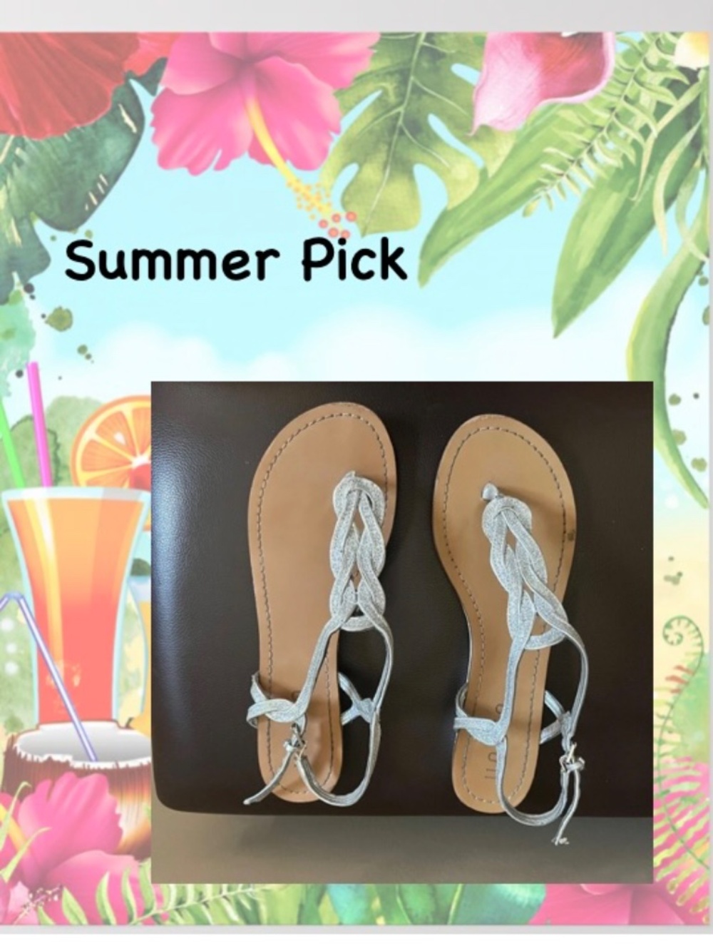 Unisa Braided Silver Sandals/Size 10M